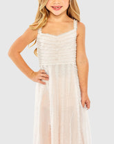 Pink Girls Sleeveless Ruffle Tiered Mini Dress